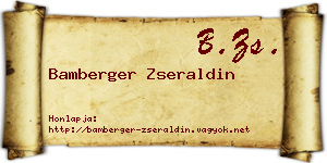 Bamberger Zseraldin névjegykártya